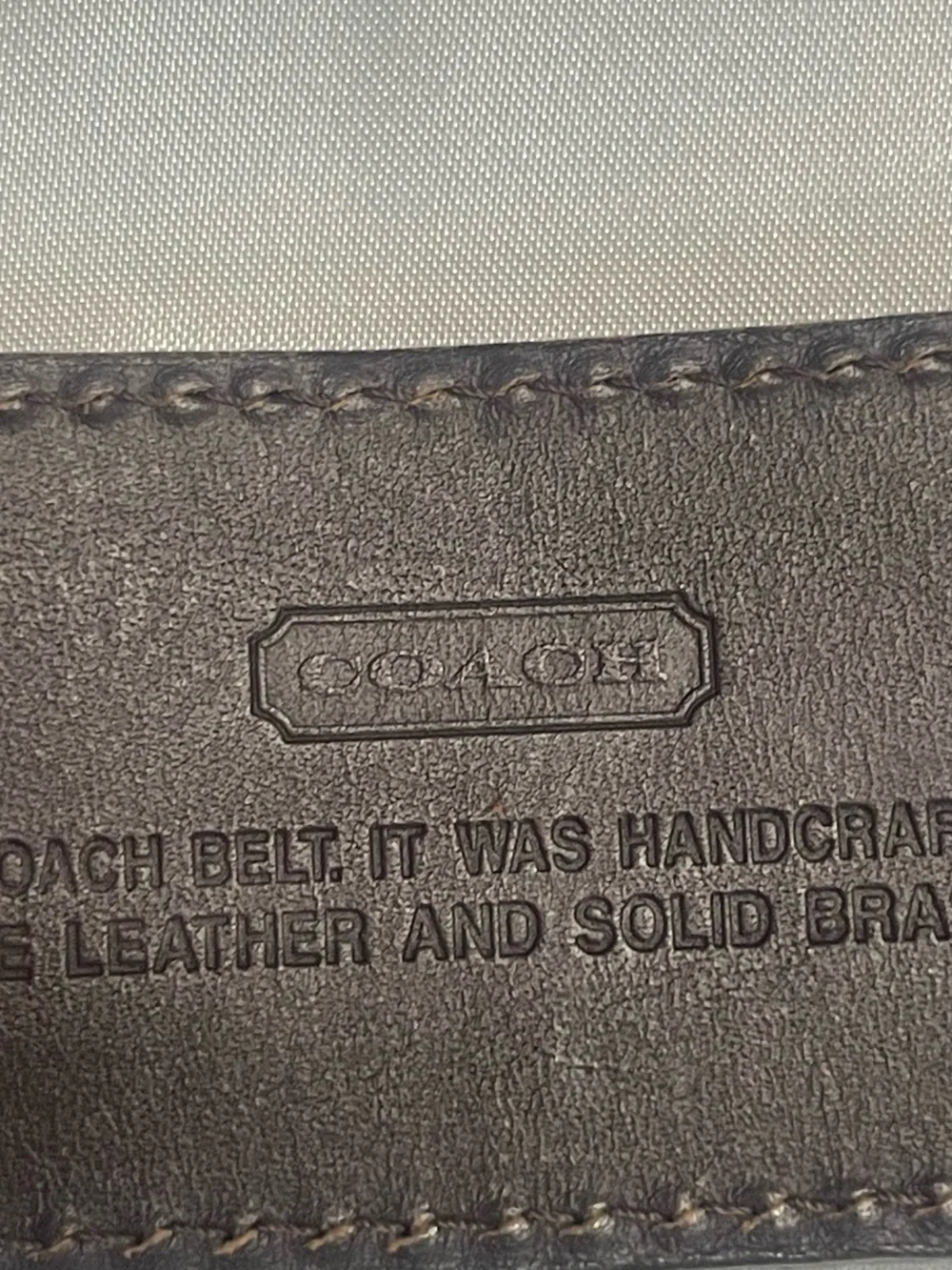 Coach Vintage Y2K Suede Belt in Light Blue with Brass Buckle size L style 3979